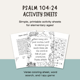 Psalm 104:24 Bible/Sunday School Activity Sheets
