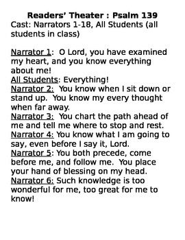 Preview of Psalm 139- HE KNOWS MY NAME!!!!  (Perfect for Back to School)