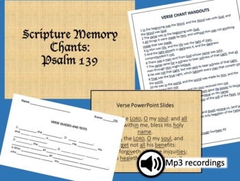 Preview of Psalm 139 KJV Scripture Memorization Verse Chant
