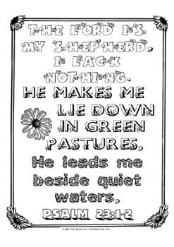 psalm 23 coloring pages