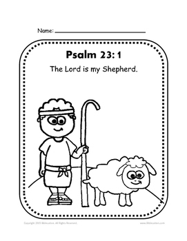 psalm 231 coloring sheetbiblecationbiblecation  tpt