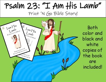 Preview of Psalm 23 Book; The Lord Is My Shepherd; I Am His Lamb: Print 'N Go Book