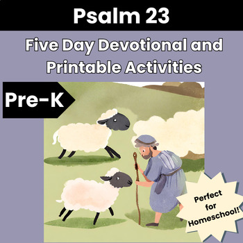Preview of Psalm 23 Devotional Activity Pack for Preschoolers