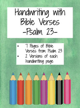 Preview of Psalm 23 - Handwriting with Bible Verses