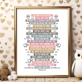 Psalm 23 Poster, Bible verse. The Lord is my shepherd. Boh