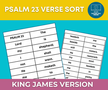 Preview of Psalm 23 Verse Sort & Memorization Quiz Bundle