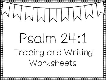Psalms for Kids-Psalm 24:1 Bible Verse Tracing and ...