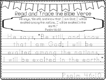 psalms for kids psalm 46 10 bible verse tracing and coloring worksheets