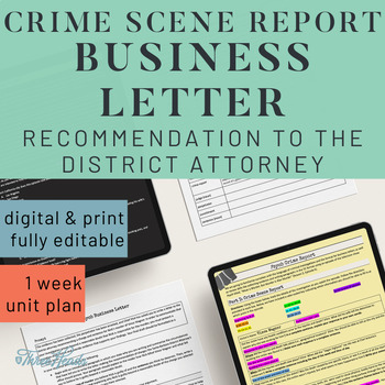 Preview of Business Letter Format - Crime Investigation - Middle & High School English