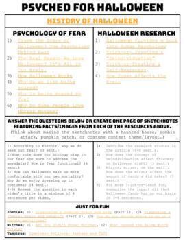 Preview of Psyched for Halloween (A Psychology Halloween)