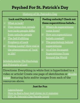 Preview of Psyched for St. Patrick's Day (A Psychology St. Patrick's Day)