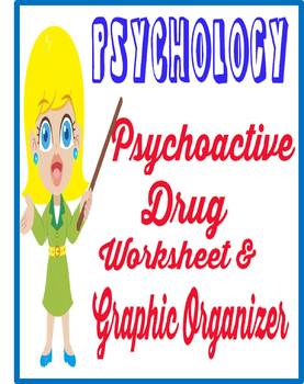 Preview of Psychoactive drug worksheet graphic organizer chart  quesitons  psychology
