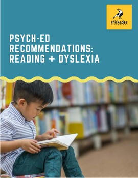 Preview of Psychoeducational Assessment Recommendations: Reading/Dyslexia PSYCH-ED REPORT