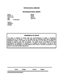 Psychoeducational Report Shell Template