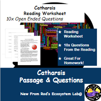 Preview of Psychological Catharsis Reading Worksheet FREE **Editable**
