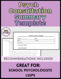 Psychological Consultation Summary Template