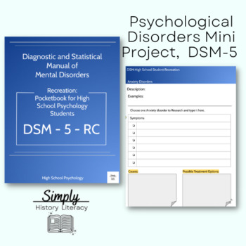 Preview of Psychological Disorders Mini Project,  DSM-5