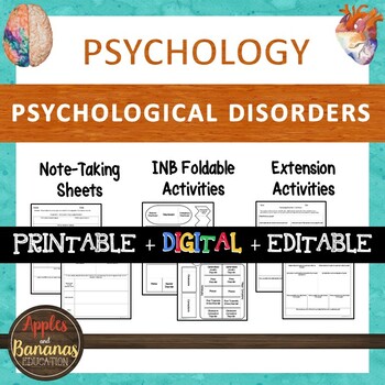 Preview of Psychological Disorders - Psychology Interactive Note-taking Activities