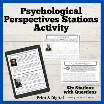 Preview of Psychological Perspectives Station Activity or Reading: Digital and Printable