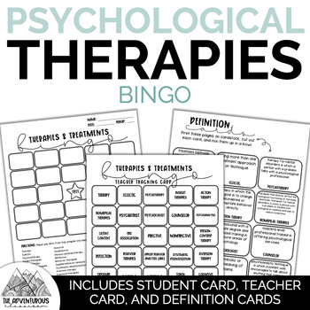 Preview of Psychological Therapies & Treatments Bingo