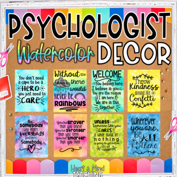 Preview of Psychologist Office Decor Watercolor Set