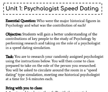 Preview of Psychologist Speed Dating Activity