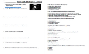 Preview of Psychology: Anterograde & Retrograde Amnesia video guide