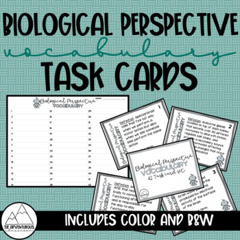 Preview of Psychology: Biological Perspective Vocabulary Task Cards