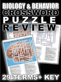 Psychology: Biology and Behavior Crossword Puzzle