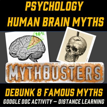 Preview of Psychology Brain Myth Busters: 8 Engaging Activities (Distance Learning)
