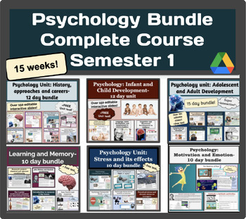 Preview of Psychology Bundle! Complete Course Semester 1 (Entire Store!)