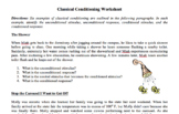 Psychology - Classical Conditioning activity