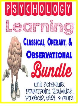 Preview of Psychology Classical & Operant Conditioning, Observational Learning Unit Bundle