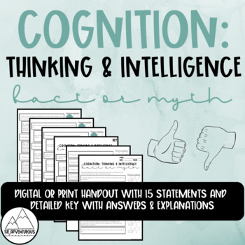 Preview of Psychology: Cognition: Thinking & Intelligence Fact or Myth