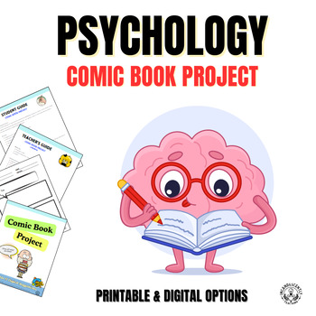 Preview of Psychology Comic Book Project w/ Digital Resources, Grades 9-12
