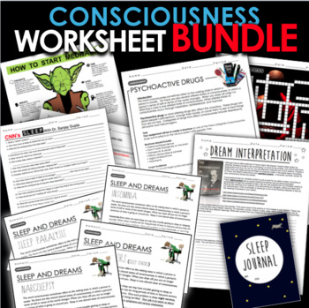 Preview of Psychology: Consciousness Worksheet Bundle