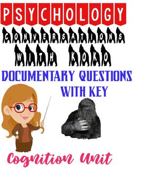 Preview of Psychology Conversations with Koko Documentary Questions for Cognition KEY