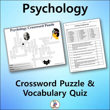 Preview of Psychology Crossword & Vocabulary Quiz