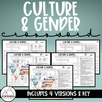 Psychology: Culture Gender Crossword Puzzle by The Adventurous Classroom