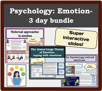 Preview of Psychology: Emotion- 3 day bundle