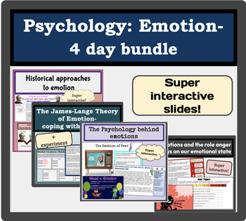 Preview of Psychology: Emotion- 4 day bundle