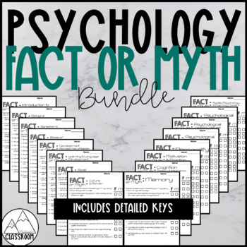 Preview of Psychology Fact or Myth Bundle