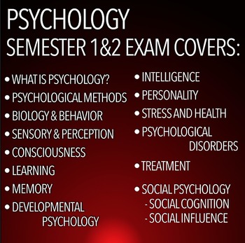 Psychology Final Exams Semester Over Editable Questions