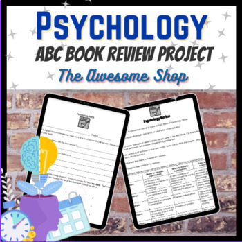 Preview of Psychology Final Project ABC Book W/ Rubric and Self Assessment