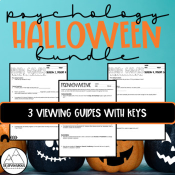 Preview of Psychology Halloween Viewing Guide Bundle