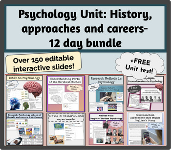 Preview of Psychology unit: History, Approaches, and Careers- 12 day bundle