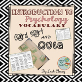 Psychology Introduction Vocabulary Card Sort and Quiz
