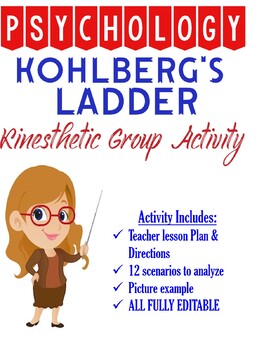 Preview of Psychology Kohlberg's Ladder Kinesthetic Group Activity for Development with KEY