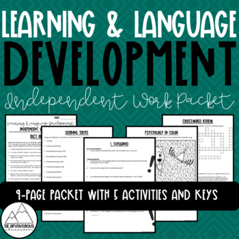 Preview of Psychology: Learning & Language Development Independent Work Packet