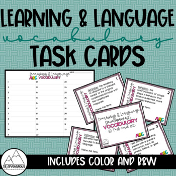 Preview of Psychology: Learning & Language Development Vocabulary Task Cards